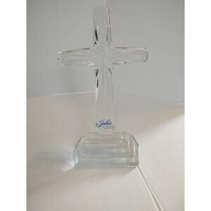 Julia Crystal - 24% Leaded 8" Tall Clear crystal Cross- Made In Poland